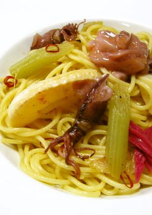 ホタルイカと春野菜の塩辛パスタ-レシピのメイン写真