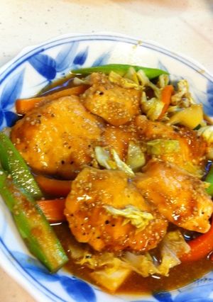 ルクエで☆鮭のチャンチャン野菜やき-レシピのメイン写真