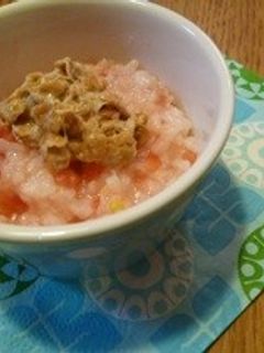 離乳食 トマトと納豆のおかゆ-レシピのメイン写真