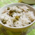 紫えんどう(グリーンピース)の豆ご飯