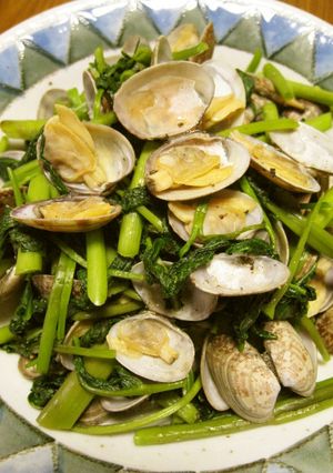 空芯菜とあさりの鶏ガラスープ炒め-レシピのメイン写真