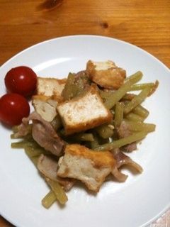蕗と厚揚げと豚バラの味噌炒め-レシピのメイン写真