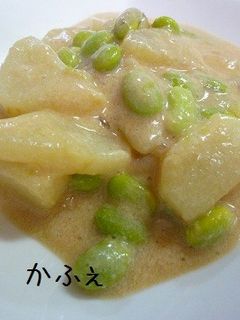 簡単 長イモ枝豆 de 豆乳クリーム煮-レシピのメイン写真