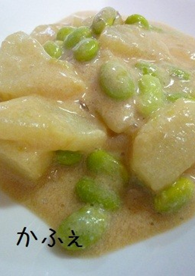 簡単　長イモ枝豆　de　豆乳クリーム煮-レシピのメイン写真