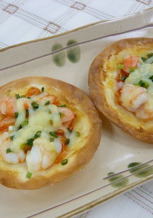 オススメ≫餃子の皮でミニキムチピザ-レシピのメイン写真