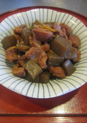 簡単おつまみ！砂肝こんにゃくの甘辛煮-レシピのメイン写真
