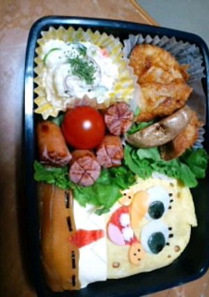 キャラ弁♪スポンジボブ♪ご飯は四角〜♪-レシピのメイン写真