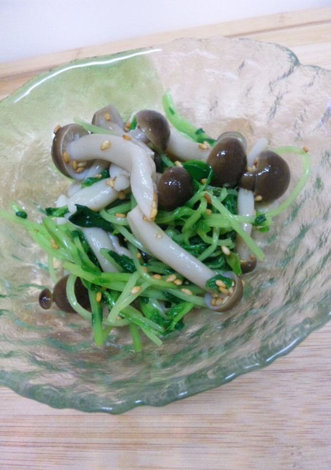 シャキシャキ！豆苗としめじの胡麻和え-レシピのメイン写真