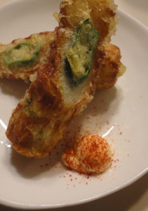 竹輪にin!オクラの天ぷら♪-レシピのメイン写真