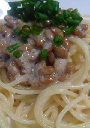 夏のマクロビレシピ☆冷製納豆ねぎパスタ-レシピのメイン写真