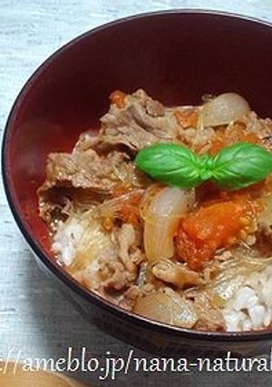 簡単ヘルシー★春雨入りトマト牛丼♪-レシピのメイン写真