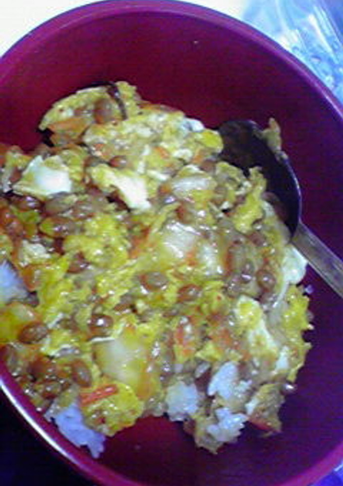 ふわとろっ！納豆キムチ卵とじ丼-レシピのメイン写真