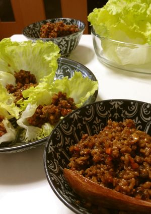 野菜たっぷり肉みそ♪挽き肉のレタス巻き☆-レシピのメイン写真