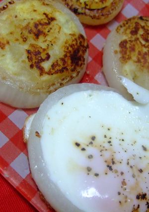 新玉ねぎカップ（ポテトと目玉焼き）-レシピのメイン写真