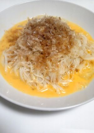 簡単！釜玉そうめん-レシピのメイン写真