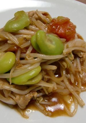 弁当にも！ウスターソースde豚肉空豆炒め-レシピのメイン写真