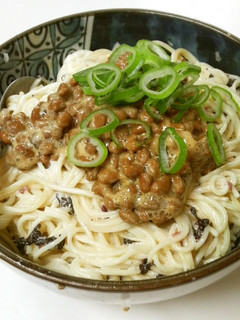 U・ME~♪ふわふわ納豆の冷製パスタ♪-レシピのメイン写真