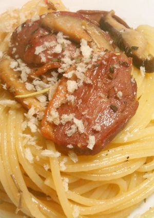 スモーク鴨とキノコのパスタ-レシピのメイン写真