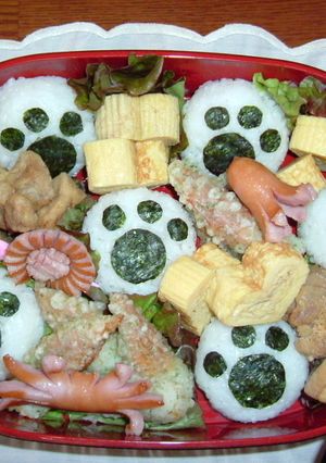 ★運動会★　愛犬の肉球お弁当-レシピのメイン写真