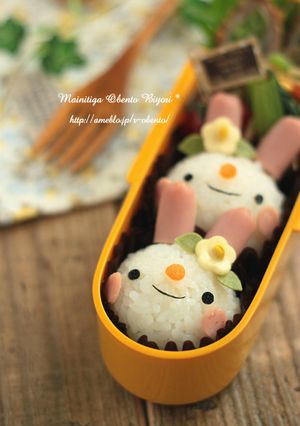 キュートなうさぎさんおにぎり♪キャラ弁-レシピのメイン写真