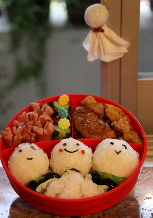 てるてる坊主キャラ弁（晴れますように♪）-レシピのメイン写真