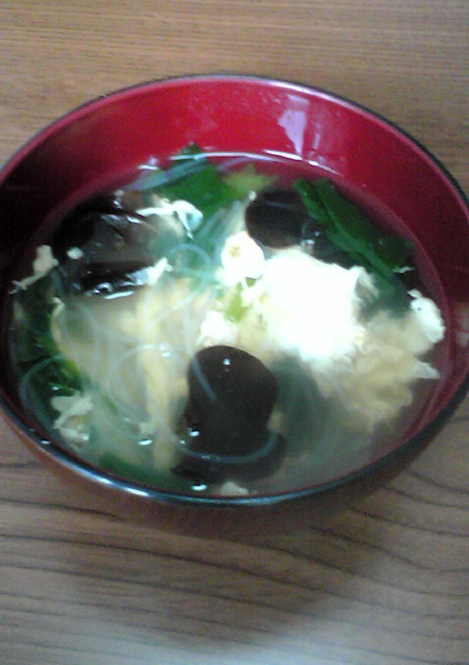きくらげ入りほうれん草と卵の中華スープ-レシピのメイン写真