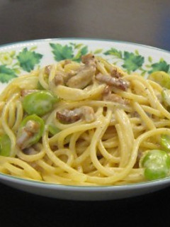 そら豆とベーコンのクリームソースパスタ-レシピのメイン写真