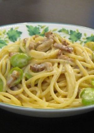 そら豆とベーコンのクリームソースパスタ-レシピのメイン写真