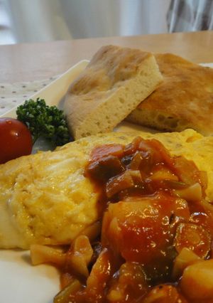 ミネストローネソースのチーズオムレツ-レシピのメイン写真