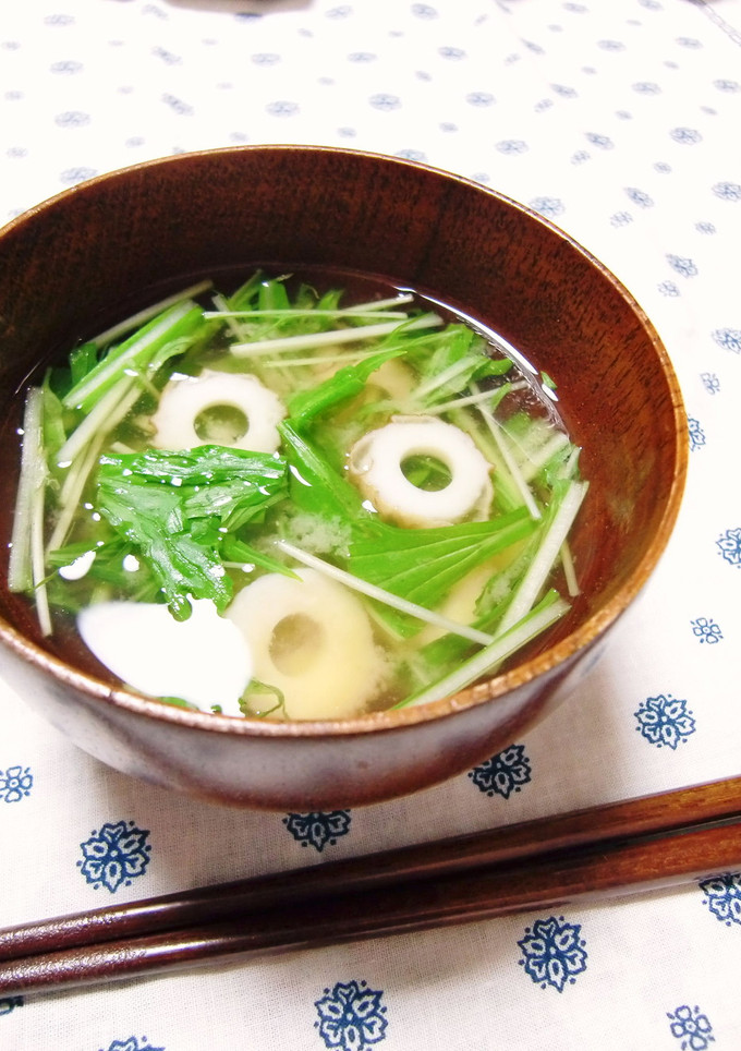 水菜とちくわの味噌汁-レシピのメイン写真