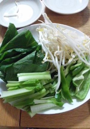焼肉・鉄板焼きの具材(野菜)-レシピのメイン写真