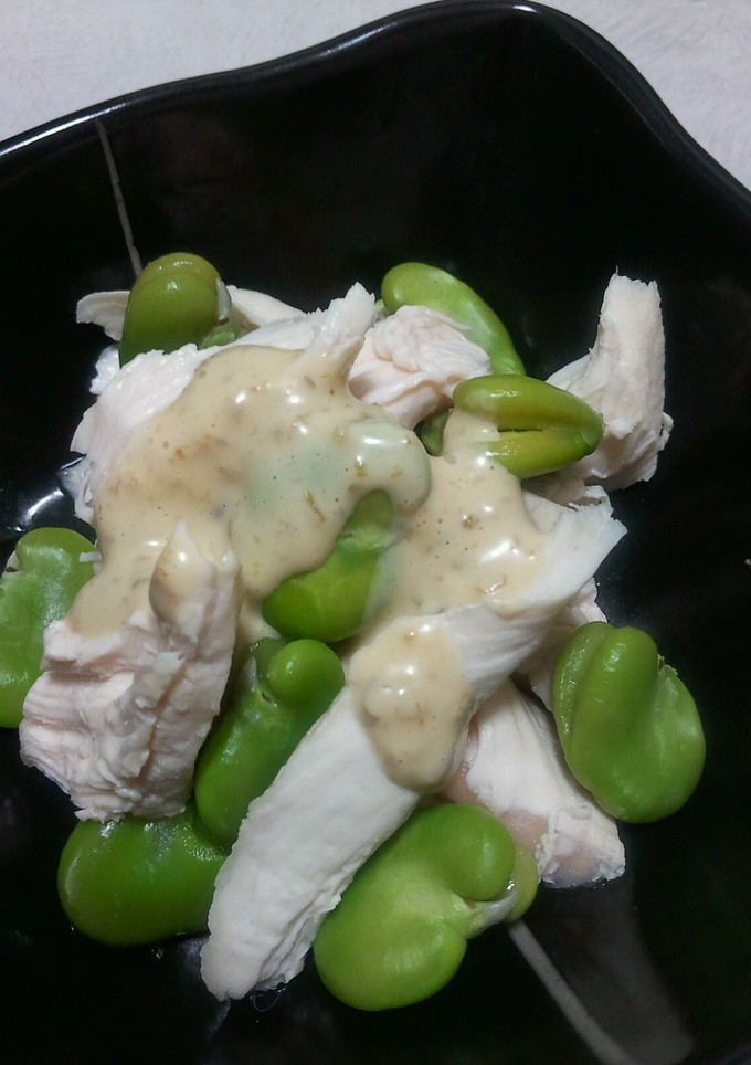 そら豆と鶏のゆずこしょうマヨ-レシピのメイン写真