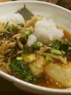 薬味たっぷり揚げ出し豆腐のきのこあんかけ-レシピのメイン写真