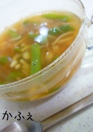 インゲンえのき　de　ナポリタン風スープ-レシピのメイン写真