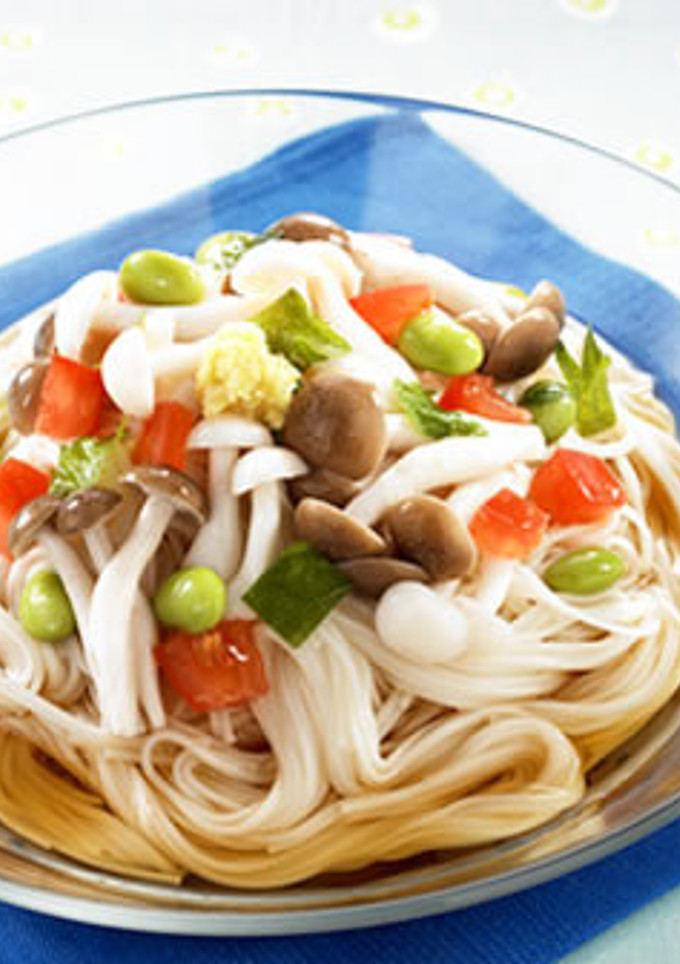 夏うま！きのことトマトの涼そうめん-レシピのメイン写真