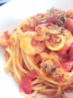 うまうまシーフードトマトパスタ-レシピのメイン写真