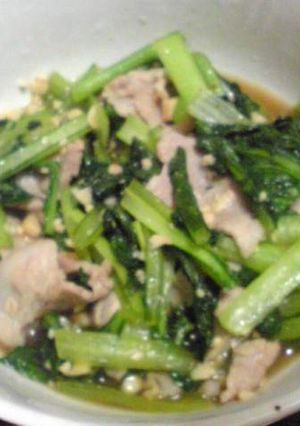 豚バラと小松菜のにんにく炒め煮-レシピのメイン写真