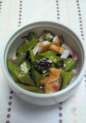 簡単！鮮やか〜オクラと竹輪の梅和え-レシピのメイン写真