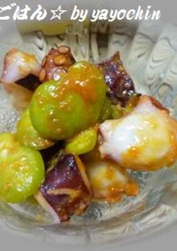 そら豆とたこのケチャマヨ炒め-レシピのメイン写真