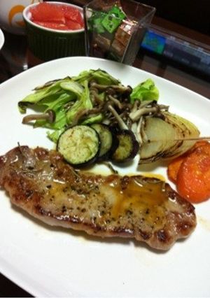 豚肉のステーキ 粒マスタードソース-レシピのメイン写真