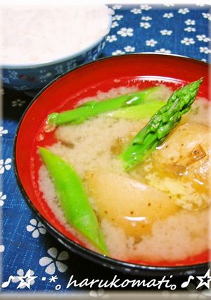 アスパラと新じゃがのバター風味お味噌汁-レシピのメイン写真