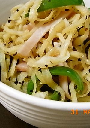 切干大根とピーマンの麺つゆバター炒め-レシピのメイン写真