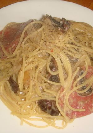 マッシュルームとチーズの濃厚豆乳パスタ♪-レシピのメイン写真