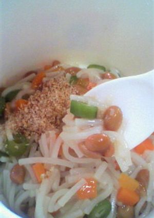 離乳食後期*ふわとろつるん納豆素麺-レシピのメイン写真