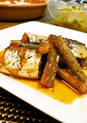 圧力鍋で！さんまとごぼうのしょうが煮♪-レシピのメイン写真