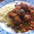 ミートボールとえんどう豆のトマト煮