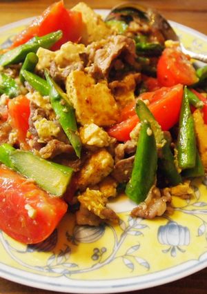 旬な野菜のアスパラチャンプルー!!-レシピのメイン写真