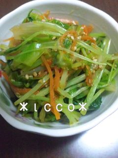 **水菜とキャベツの胡麻和え**-レシピのメイン写真