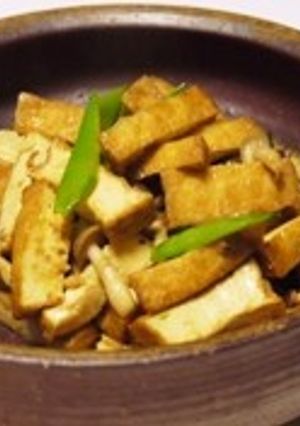 懐かしい味　厚揚げとしめじの味噌炒め-レシピのメイン写真