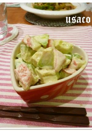 手軽に簡単★アボカドかにカマ醤油マヨ和え-レシピのメイン写真